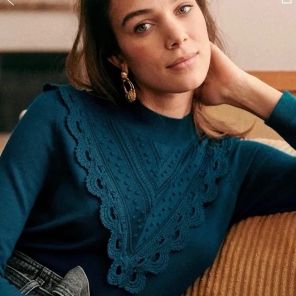 Sezane Charline Cerulean Blue Jumper, Size S - Picture 1 of 7